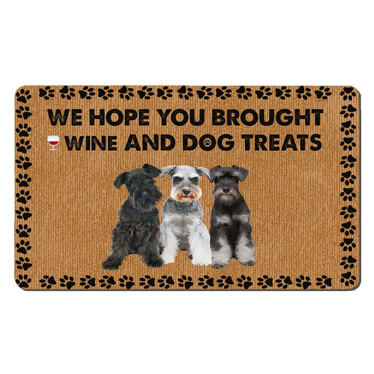 Primary image for Funny Miniature Schnauzer Dogs Doormat Wine & Dog Treats Mat Gift For Dog Lover
