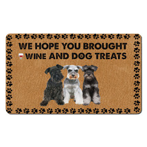 Funny Miniature Schnauzer Dogs Doormat Wine &amp; Dog Treats Mat Gift For Do... - £31.10 GBP