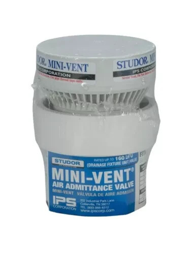 Studor Mini-Vent Air Admittance Valve with ABS Adapter White 1-1/2&quot; or 2&quot; - $21.98