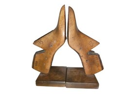 Vintage Mid Century 1958 Wooden Pair Cobbler Shoes Bookends  - £49.67 GBP