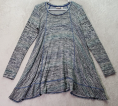 LOGO by Lori Goldstein T Shirt Dress Womens Size Small Gray Space Dye Round Neck - £15.81 GBP