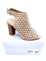 Madden Girl Beverly Micro Heel Open Toe Sandals- Sand, US 6M (*used*) - £17.02 GBP