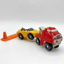 Fisher Price GeoTrax Lift &#39;N Go Tow Truck Hazard Cone Set Car Push Truck - £6.27 GBP