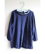 J Crew Crewcuts Factory 14 Blue Cotton Ruffle Neckline Top B0683 - £9.94 GBP