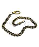 Bronze Pocket Watch Chain Albert Chain Fob Chain for Men with Lobster Cl... - £11.84 GBP