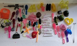 Mixed Lot of 75 Vintage 90s Barbie Ken Doll Accessories Shoe Hangers Brushes+ - £22.92 GBP