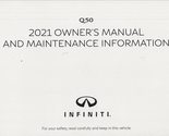 2021 Infiniti Q50 Owner&#39;s Manual Original [Paperback] Infiniti - £63.64 GBP