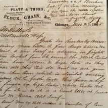 1868 Handwritten Letterhead Signed Platt Thorn Flour Grain Chicago Illinois - $69.12