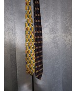 Vintage Mens Ties Lot Of 2 Hill Archer Yellow, Pitti Uomo Black Tie.  - $256.48 MXN