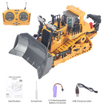 Rc Bulldozer Construction Toy Remote Control With Light Sound Metal Shov... - £50.56 GBP