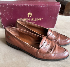 Vintage Etienne Aigner &quot;Buckingham&quot; Brown Leather Loafer Tobacco brown 9.5 M - £27.96 GBP