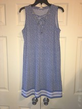 MICHAEL KORS Grecian Blue Sleeveless Lace-up Shift Dress Womens Size M NEW - £73.77 GBP