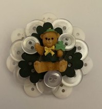 St Patrick&#39;s Day Teddy Bear Pin Brooch - £16.40 GBP