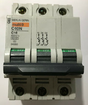 Schneider 3-Pole Multi-9 16 Amp Miniature Circuit Breaker, C60N-C16, 24350 - $54.09