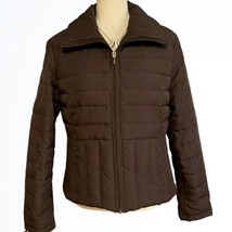 Kenneth Cole Reaction Brown Mid Length Down Fill Puffer Coat Size Small S - $56.05