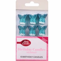 NEW 6 Betty Crocker Premium Birthday Candles Mermaid Tail Turquoise Glit... - £3.96 GBP