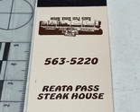 Vintage Matchbook Cover  Reata Pass Steak House  Scottsdale, AZ  gmg  Un... - $12.38
