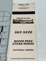 Vintage Matchbook Cover  Reata Pass Steak House  Scottsdale, AZ  gmg  Un... - £9.89 GBP