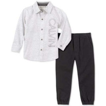 Calvin Klein Jeans Boys Logo Shirt and Twill Jogger Pants, Size 6 - £20.52 GBP