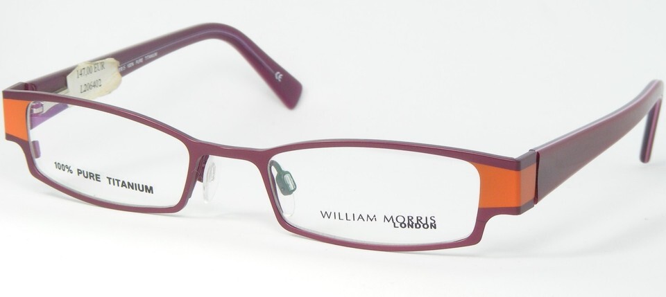 WILLIAM MORRIS LONDON WM4011 3 SUGAR PLUM /YAM ORANGE EYEGLASSES 45-17-1... - $94.49