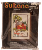 Sultana Needlecraft Counted Cross Stitch Kit Barn 5x7 Picture #32157 NEW - $7.88