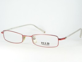 His By Uniopt HT266 003 Red /SILVER Eyeglasses Glasses Frame H.I.S 50-19-130mm - $25.74