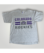 Vintage Logo 7 Colorado Rockies 1990s Short Sleeve T-Shirt Large Basebal... - £27.13 GBP