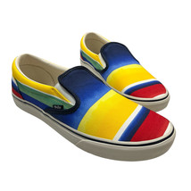 Polo Ralph Lauren Shoe Men 12 Keaton Slip On Ombre Rainbow Striped Canvas Preppy - £43.06 GBP