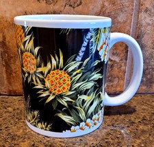 Hilo Hattie Coffee Mug 50th Anniversary Cup Leis &amp; Pines Black 12 Oz 201... - $8.86