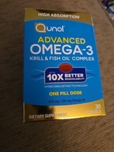 Qunol Advanced Omega 3 Krill and Fish Oil Complex 250Mg 30 Gels (BB17) - $21.37