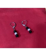 Silver &amp; Black Bead Dangle Earrings - $5.47 CAD
