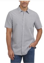 Lands&#39; End Mens Shirt Navy Blue Short Sleeves Woven Chest Pocket Breathable - $797.07 MXN
