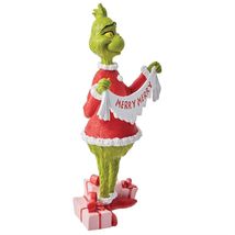 Merry  Grinch Figurine 8.875" High Resin Hand Painted Green Red Freestanding image 4