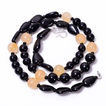 Black Onyx Montana Agate Smooth Beads Necklace 7-11 mm 18&quot; UB-8583 - £7.67 GBP
