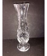 Vtg 1985 Royal Gallery 24% Lead Crystal Floral Etched Diamond Cut Bud Va... - $27.00
