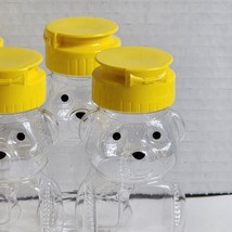 (6) Empty Honey Bear Jar Squeeze Bottle with Yellow Flip Lid Container 6 oz - £7.02 GBP