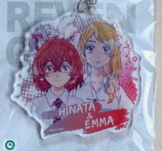 New Tokyo Revengers Hinata &amp; Emma Acrylic Key Chain Ring 81x75x3mm Made in Japan - £4.63 GBP