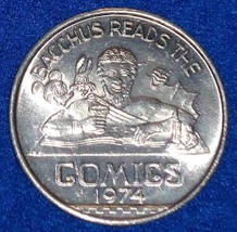 BACCHUS READS THE COMICS NOLA MARDI GRAS DOUBLOON MICKEY MOUSE BUGS BUNN... - £3.18 GBP