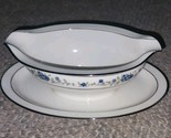Noritake Norma Ivory China Gravy Boat Bowl Floral Attached Plate - $29.99