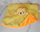 Yellow Lion Plush Lovey Security Blanket Animal Adventure Orange Back 11” - $15.79