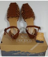 Pacifica Roam Relax Repeat Buckle weaving Leather Sandals Brown Size 10 W - $37.26