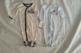 NBA Baby Boy&#39;s Denver Nuggets One Piece Pajama 2pk Set Striped Blue/Cream 6/9M - £16.35 GBP