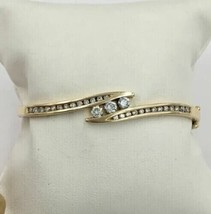 5 Ct Round Cut Simulated Diamond Women's Bangle Bracelet 14k Yellow Gold Plated - £183.95 GBP
