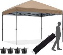 Portable Easy Outdoor Instant Shelter (10X10, Khaki) With Long Pop-Up Canopy. - $155.95