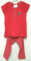 NCAA Georgia Bulldogs Logo 2pc Polka Dot Shirt and Pants Set 2 Feet Ahea... - $34.95