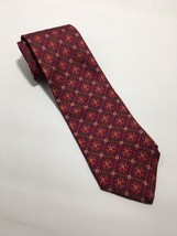 Christian Dior Monsieur Men&#39;s Red All Silk Business Tie Pattern Abstract Design - £25.05 GBP