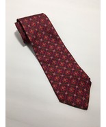 Christian Dior Monsieur Men&#39;s Red All Silk Business Tie Pattern Abstract... - $31.35