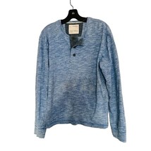 BANANA REPUBLIC HENLY Heather Blue Long Sleeve T-Shirt Size Large - $17.82
