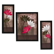 Indianara 3 PC Set of Floral Paintings Without Glass (Free shipping world) - $39.27