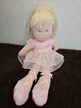 Carters Ballerina Doll Plush Girl Pink Tutu Blonde Yellow Yarn Hair - £31.13 GBP